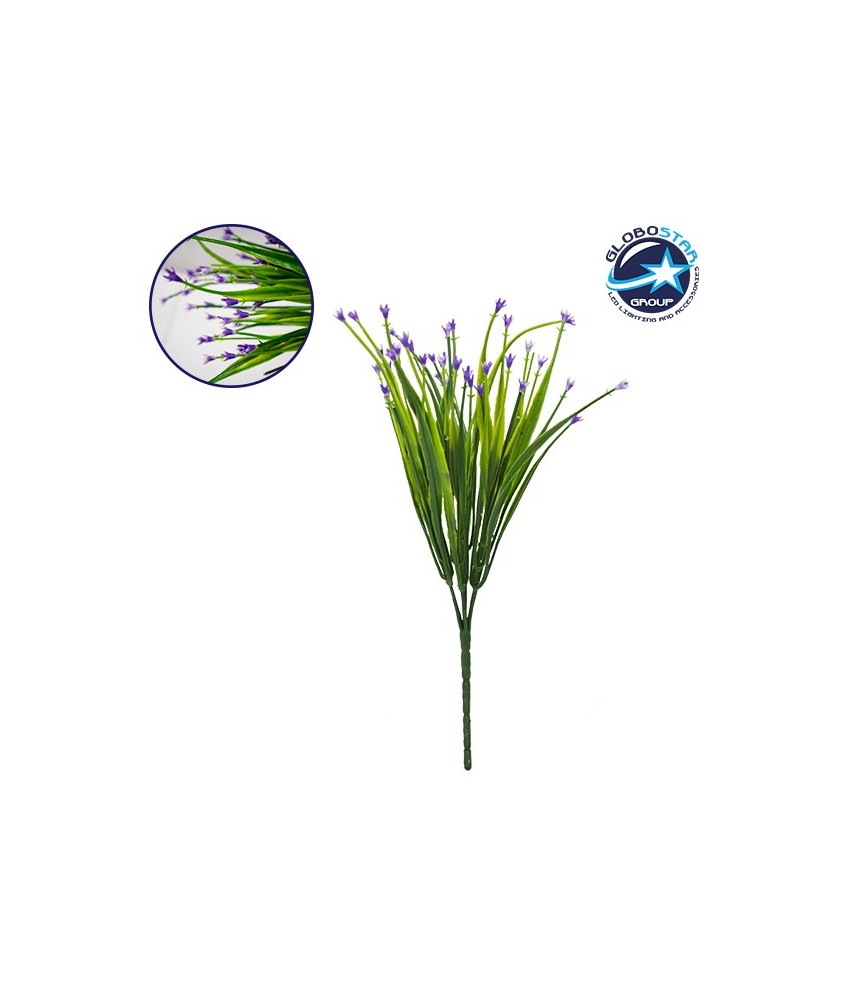 GloboStar® 09079 Τεχνητό Φυτό Διακοσμητικό Μπουκέτο Aphyllanthes Μώβ M17cm x Υ30cm Π17cm με 7 Κλαδάκια